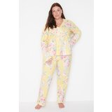 Trendyol Curve Yellow Floral Pattern Pajamas Set | Shoptok.si