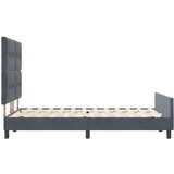  Tamnosiva Baršunasta Krevetna Okvir 140x190 cm | shoptok.hr