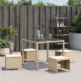  Vrtni taburei s jastucima 4 kom bež 41x41x36 cm od poliratana | Eponuda.com