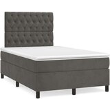 Box spring krevet s madracem tamnosivi 120 x 200 cm baršunasti | shoptok.hr