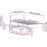  Okvir kreveta bez madraca 100x200 cm konstruirano drvo | shoptok.hr