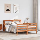 Maison Chic Posteljni okvir - Dvoposteljna postelja - Zakonska postelja brez vzmetnice voščeno rjav 135x190 cm borovina-J13296, (21760247) | Shoptok.si