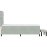 vidaXL Box Spring Postelja z Vzmetnico & Klopjo Svetlo Siva 80x200 cm Pliš | Shoptok.si
