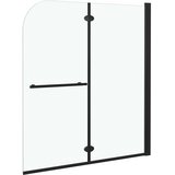  Sklopiva vrata za tuš-kabinu s 2 ploče ESG 120 x 140 cm crna | shoptok.hr