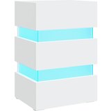 Furnova LED nočna omarica bela 45x35x67 cm inženirski les, (21926608) | Shoptok.si