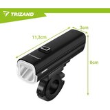 Trizand LED svjetlo za bicikl od 1000lm + stražnje svjetlo | shoptok.hr