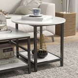  Set stolića za kavu 2 pomoćna stolića mramorni izgled podesive noge čelik crno/bijelo | shoptok.hr