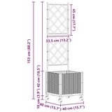  Vrtni saksija s rešetkom i kotačima Smeđa 40 x 40 x 149 cm PP - Smeđa 40 x 40 x 143 cm s kotačima | shoptok.hr
