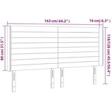  LED uzglavlje Ružičasta 163x16x118/128 cm baršunasto | shoptok.hr