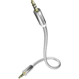 Inakustik 004101005 klinker avdio kabel [1x 3,5mm banana moški konektor - 1x 3,5mm banana moški konektor] 0.5 m bela, srebrna pozlačeni konektorji, (20431807)