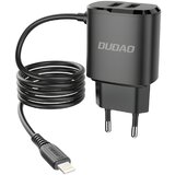 Dudao punjač 2x USB s ugrađenim USB kabelom Lightning 12W crni (A2ProT) - Crna KP14090 Cijene