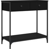Maison Chic konzolna miza - miza ob steni črna 75x34,5x75 cm inženirski les, (21786037) Cene