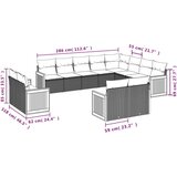  12-dijelni set vrtnih sofa od poliratana s jastucima crni | shoptok.hr