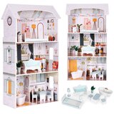 ECO TOYS kućica za lutke Alice – 3 kata, 4 sobe i 9 komada namještaja | shoptok.hr