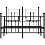  Metalni okvir kreveta uzglavlje i podnožje crni 120x190 cm | shoptok.hr