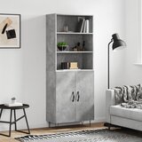 The Living Store Visoka komoda betonsko siva 69,5x34x180 cm inženirski les - Visoka Omara, (21435795) Cene