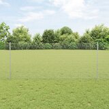 vidaXL varjena žična ograja z 44 u stebrički srebrna 1x50 m jeklo | Shoptok.si