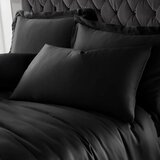 Catherine Lansfield Črna enojna satenasta posteljnina 135x200 cm Silky Soft – | Shoptok.si