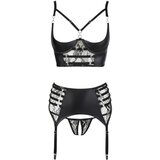 Abierta Fina Komplet spodnjega perila z bleščečimi naramnicami (črna) - 80C/M | Shoptok.si