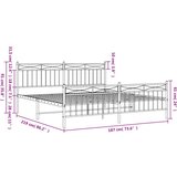 Metalni okvir kreveta uzglavlje i podnožje crni 183x213 cm | shoptok.hr