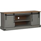 Maison Chic TV omarica - TV stojalo - Televizijska omarica HALDEN 2 drsna vrata siva 150x40x60 cm masivni les, (21699931) Cene