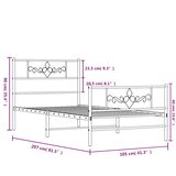  Metalni okvir kreveta uzglavlje i podnožje crni 100x200 cm | shoptok.hr