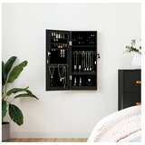 vidaXL Zidni ormarić za nakit s ogledalom crni 30 x 8 5 x 67 cm | shoptok.hr