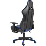 vidaXL Vrtljiv gaming stol z naslonjalom za noge moder PVC | Shoptok.si