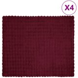 vidaXL Lažni zec deka 4 pcs Bordeaux Crvena 240 x 270 cm Poliester | shoptok.hr