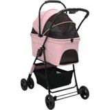 vidaXL Sklopiva kolica za kućne ljubimce Ružičasta 81 x 47 x 99 cm | shoptok.hr