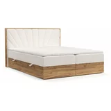 Maison de Rêve Kremno bela/v naravni barvi boxspring postelja s prostorom za shranjevanje 160x200 cm Asahi –