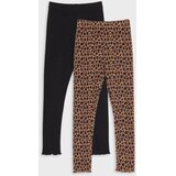 Sinsay Tajice s leopard uzorkom i jednobojne 2 pack | shoptok.hr