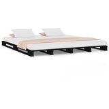 The Living Store Postelja iz palet črna 120x200 cm trdna borovina - Postelja Iz Palet, (21489654) | Shoptok.si