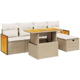 vidaXL 6-dijelni set vrtnih sofa s jastucima bež od poliratana | shoptok.hr