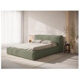 Micadoni Zeleni tapecirani bračni krevet s prostorom za odlaganje s podnicom 140x200 cm Simon Olivia – | shoptok.hr