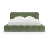 Micadoni Zeleni tapecirani bračni krevet s prostorom za odlaganje s podnicom 200x200 cm Solange – | shoptok.hr