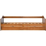  Izvlečni posteljni okvir medeno rjav iz borovine 90x200 cm | Shoptok.si