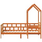  Dnevni krevet s krovom voštano smeđi 90x200 cm masivna borovina | shoptok.hr