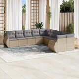 vidaXL 10-dijelni set vrtnih sofa s jastucima bež od poliratana | shoptok.hr