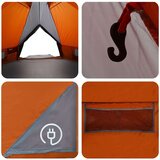  Teepee šator s krovom Siva i narančasta 490 x 410 x 210 cm | shoptok.hr