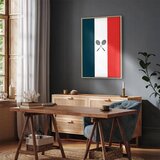  Slika - Black Badminton Rackets Against the Backdrop of the French Flag 60x90 U prirodnom drvenom okviru | shoptok.hr