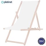 Platinet vrtni lounge stol PSW, les, bela Cene