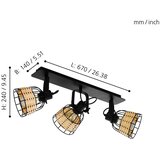 Eglo Anwick Stropni reflektor (120 W, Do x Š x V: 67 x 14 x 24 cm, 3 kos) | Shoptok.si