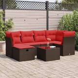  7-dijelni set vrtnih sofa od poliratana s jastucima smeđi | shoptok.hr