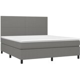  box spring s madracem LED tamnosivi 160x200 cm tkanina | shoptok.hr