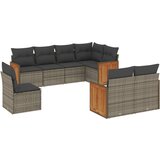  The Living Store Vrtna sedežna garnitura 8-delna z blazinami siv poli ratan - Vrtna Sedežna Garniture, (21451081) | Shoptok.si