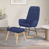  Stolica za ljuljanje od tkanine s osloncem za noge plava | shoptok.hr