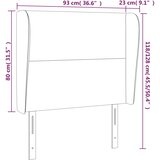  Uzglavlje s ušima svjetlosivo 93x23x118/128 cm od tkanine | shoptok.hr
