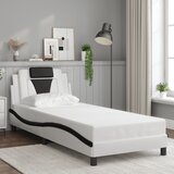  Okvir kreveta Viana s LED-om bez madraca bijelo-crni 80x200cm | shoptok.hr