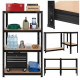 Bigstren Kovinski skladiščni regal 150x75x30cm brez vijakov 175kg na polico črn, (5000184214) | Shoptok.si